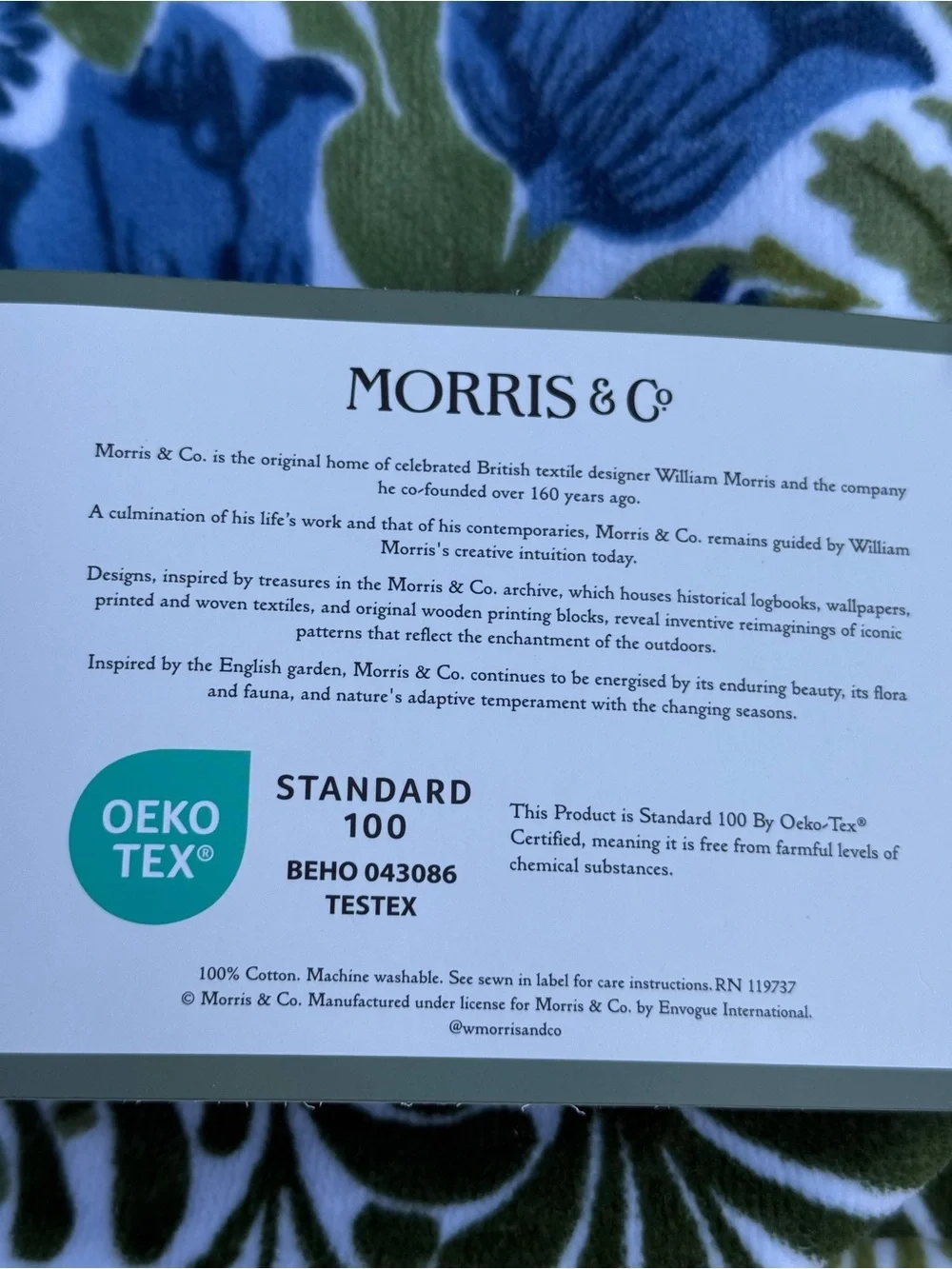Morris & Co Luxury Beach Towel Floral Cotton Oversized Reversible Pool 40x70